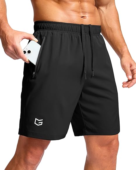 Athletic Running Shorts with Zipper Pockets Quick Dry 7"/ 5"/ 9" Workout Gym Shorts for Basketball Hiking